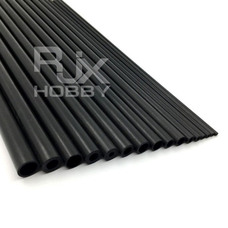 Lot De 2 Tubes Fibre De Carbone 3K - 500mm X 15mm Exterieur 13mm Interieur - Pour Drone Et RC